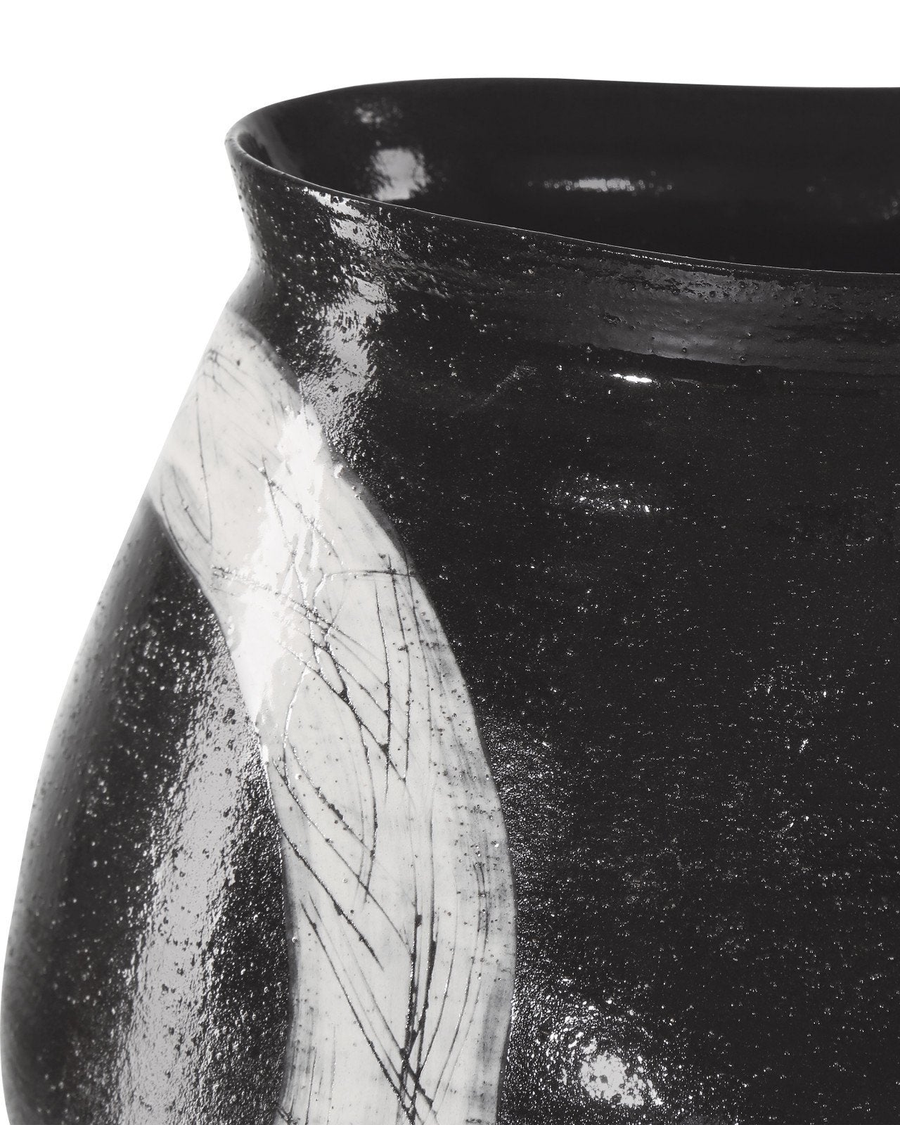 close up of satori vase by currey and company