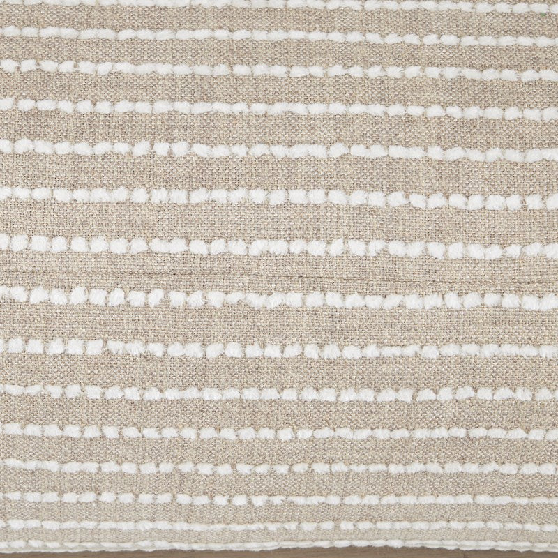 Close up of fabric on Image of Currey & Company Norene Collection Wing Chair in Fog Gray Finish, made of Mindi Wood, Fabric and Foam with Overall Dimensions of 39.6"h x 35.2"w x 28.8"d and weighing 45lbs 